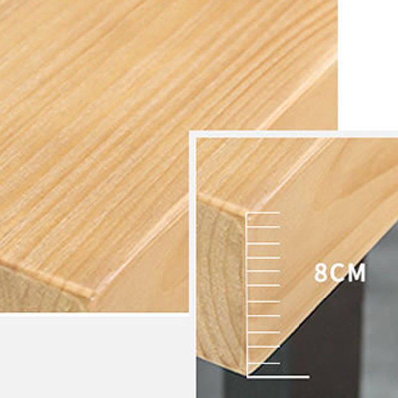 Glam Style Wooden Dining Table Rectangle Table with Wooden Legs for Home Use