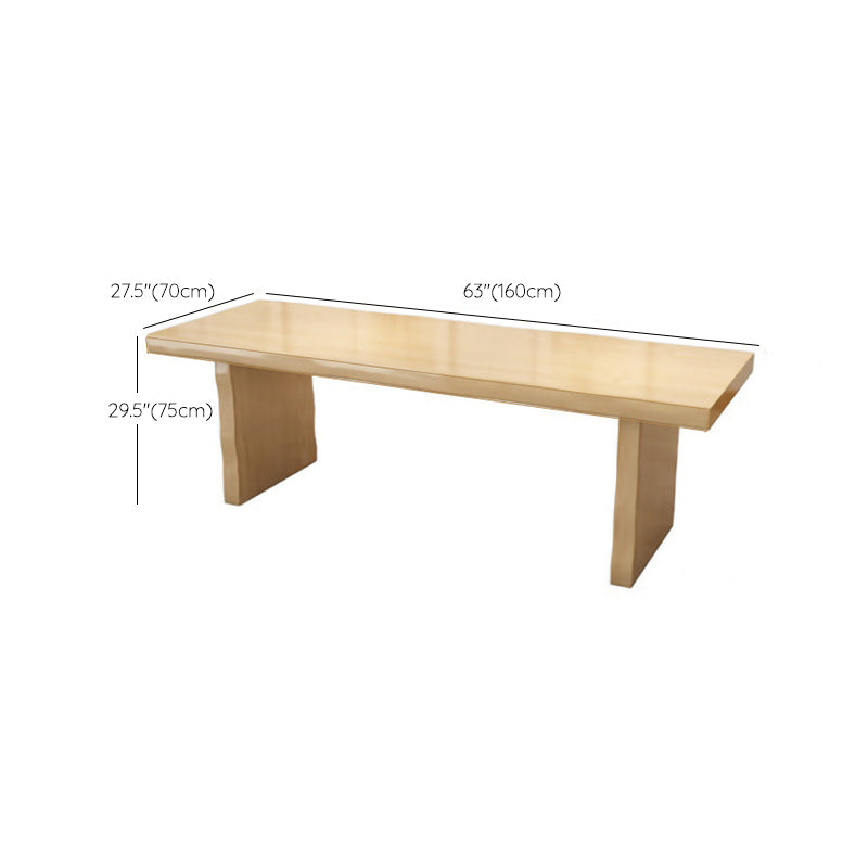 Glam Style Wooden Dining Table Rectangle Table with Wooden Legs for Home Use
