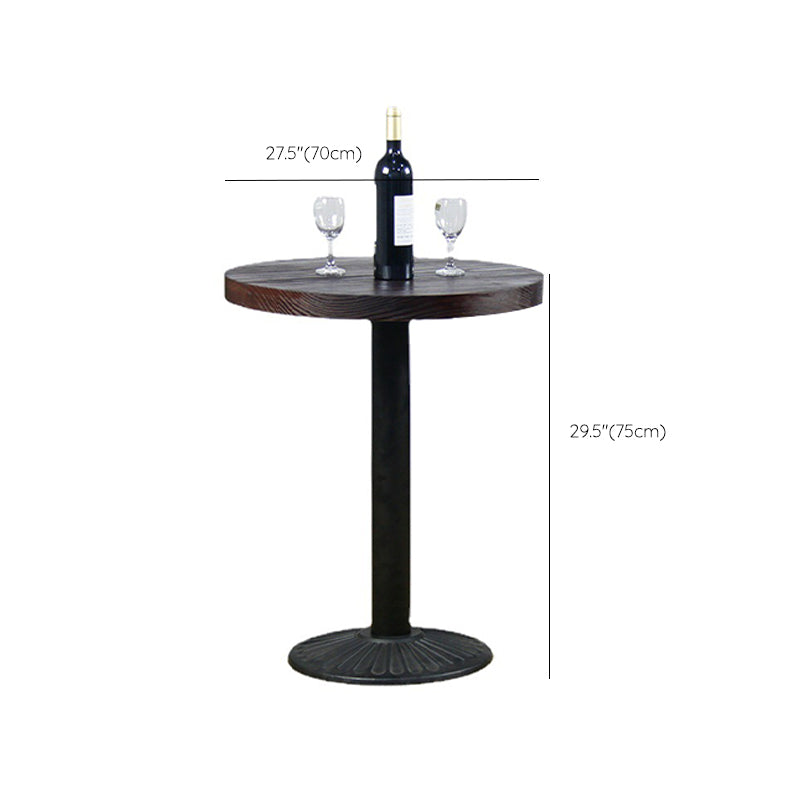 Modern Solid Wood Dining Table Metal Pedestal Base Dining Table for Home Use