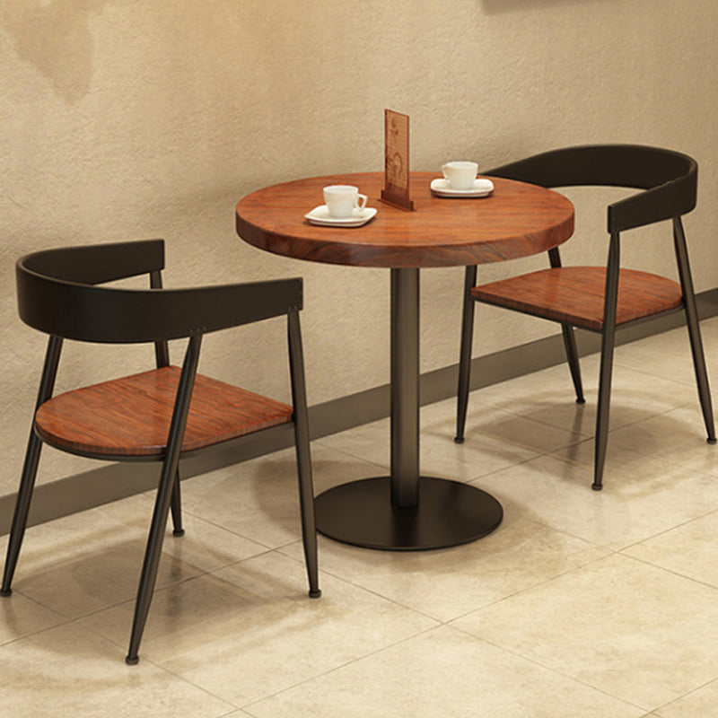 Contemporary Solid Wood Dining Table Round Pedestal Base Dining Table for Home Use