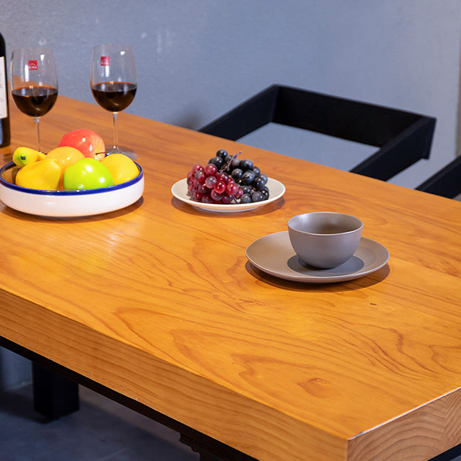 Rectangle 4 Legs Dining Table Industrial Wood Table for Kitchen