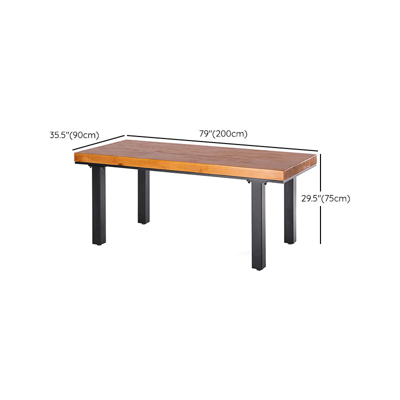 Rectangle 4 Legs Dining Table Industrial Wood Table for Kitchen