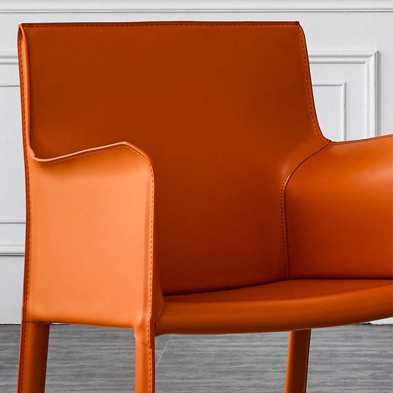 Modern Upholstered Dining Arm Chair Faux Leather Dining Chairs for Home