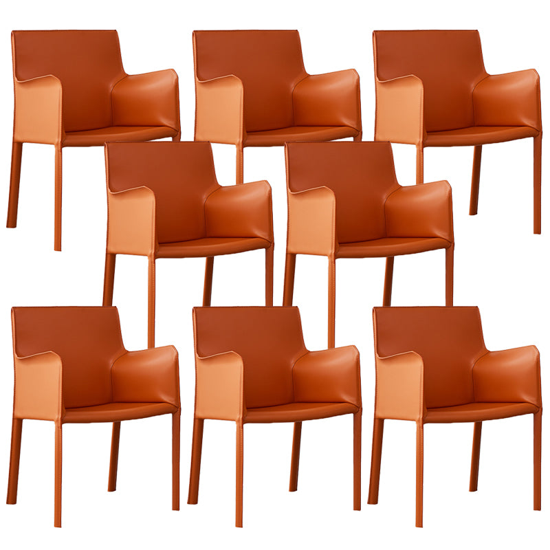 Modern Upholstered Dining Arm Chair Faux Leather Dining Chairs for Home