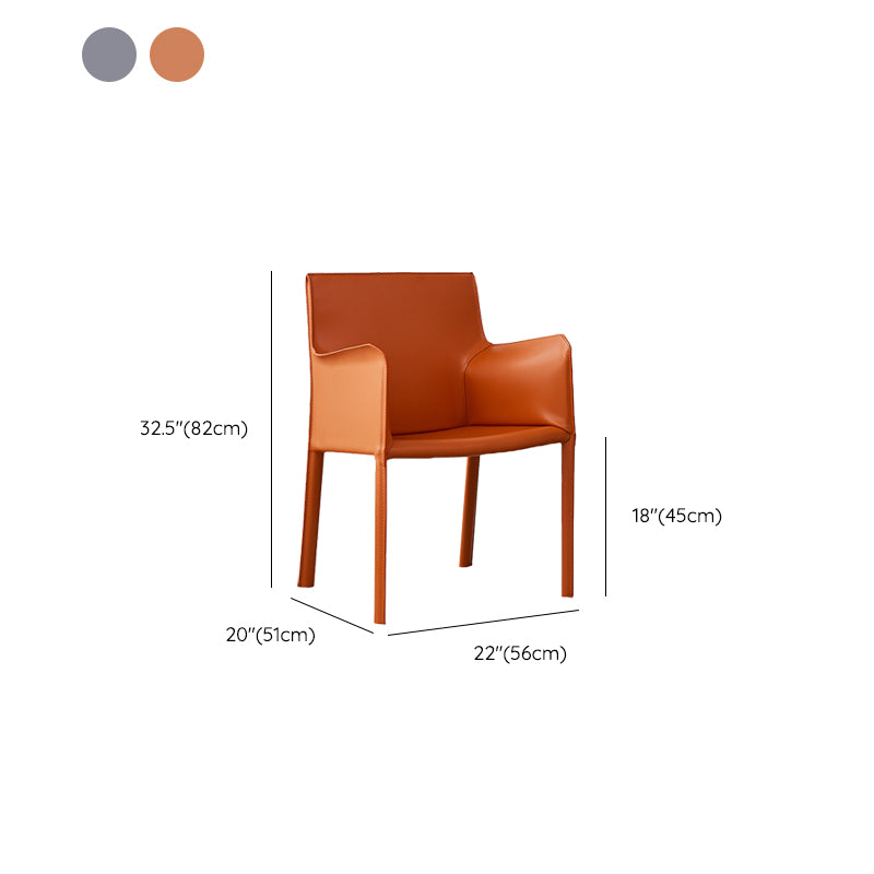 Modern Upholstered Dining Arm Chair Faux Leather Dining Chairs for Home