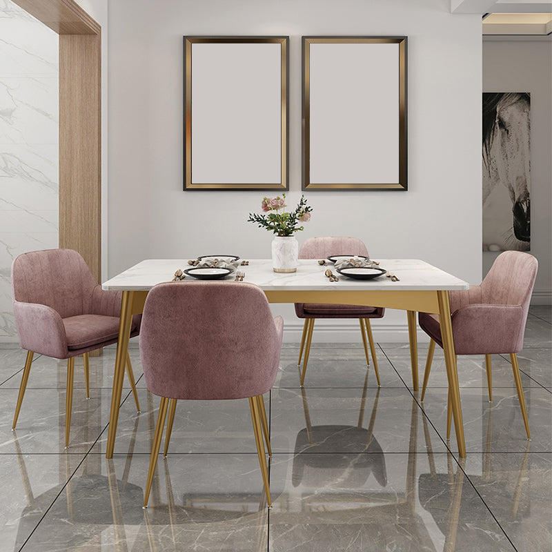 Glam Upholstered Arm Chair Velvet Parsons Dining Chair for Dining Room