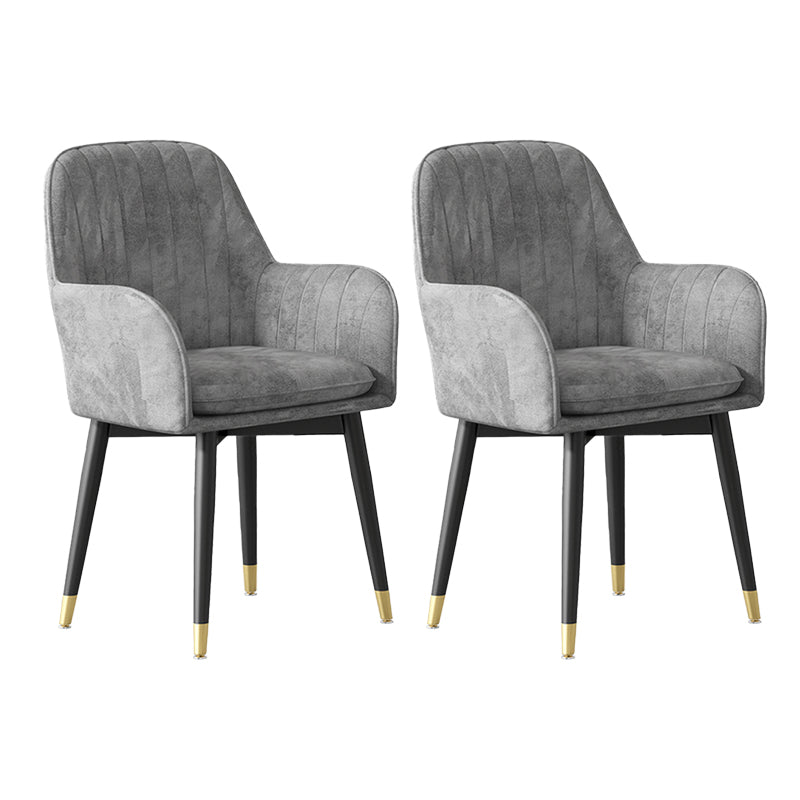 Glam Upholstered Arm Chair Velvet Parsons Dining Chair for Dining Room