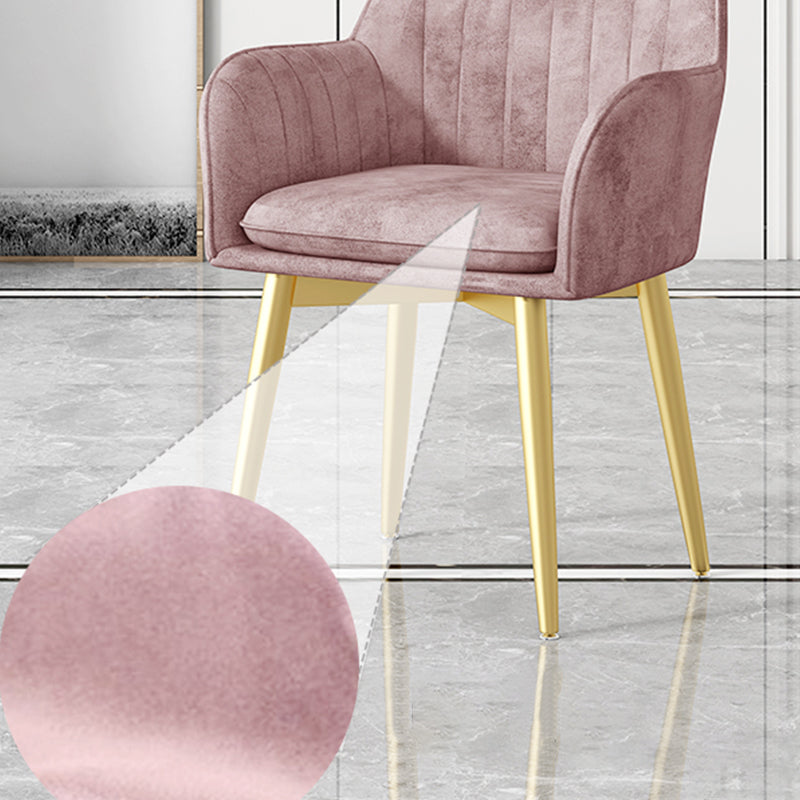 Glam Upholstered Arm Chair Velvet Parsons Dining Chair for Dining Room