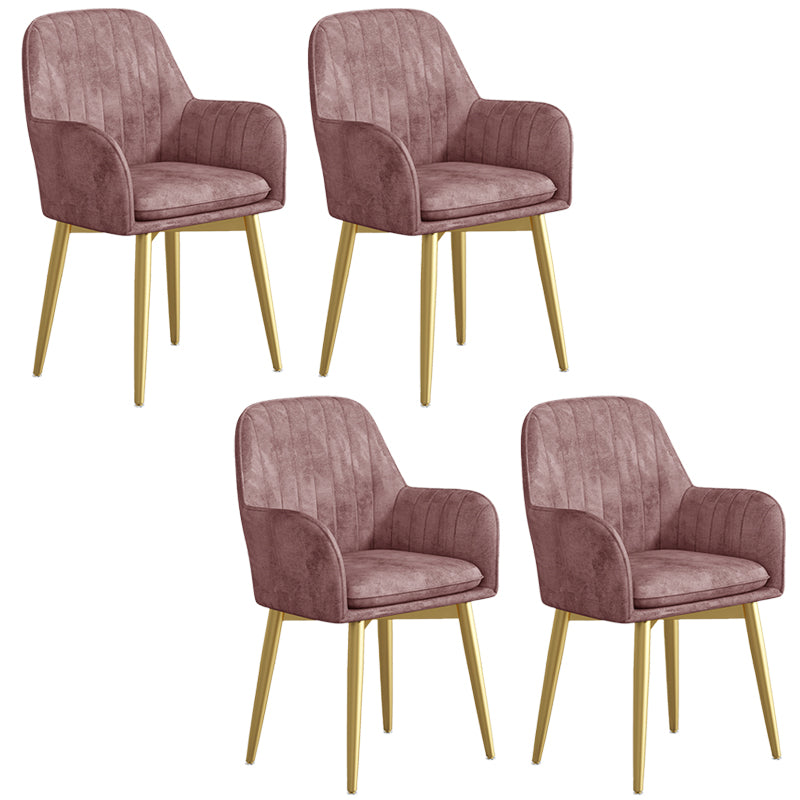 Glam Upholstered Arm Chair Velvet Parsons Dining Chair for Dining Room
