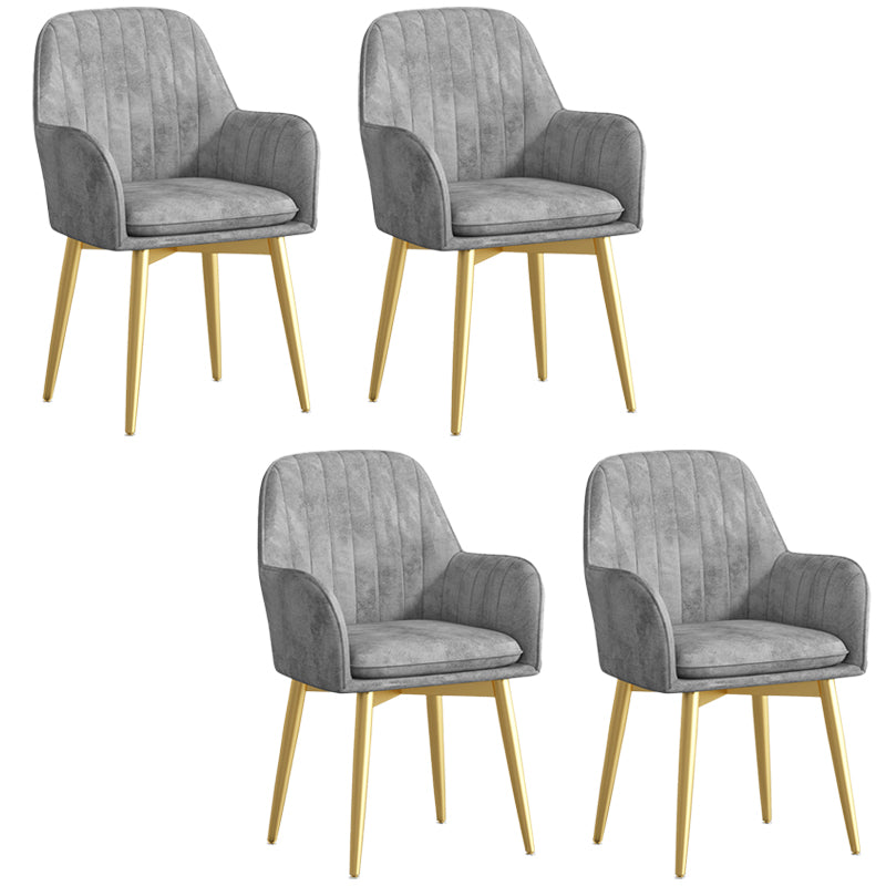 Glam Upholstered Arm Chair Velvet Parsons Dining Chair for Dining Room