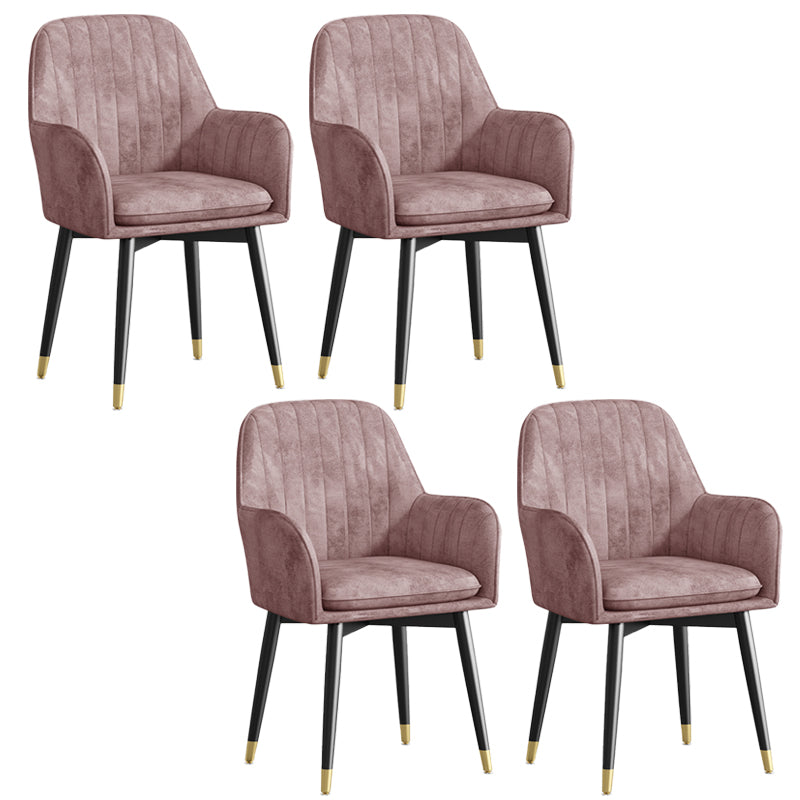 Glam Upholstered Arm Chair Velvet Parsons Dining Chair for Dining Room