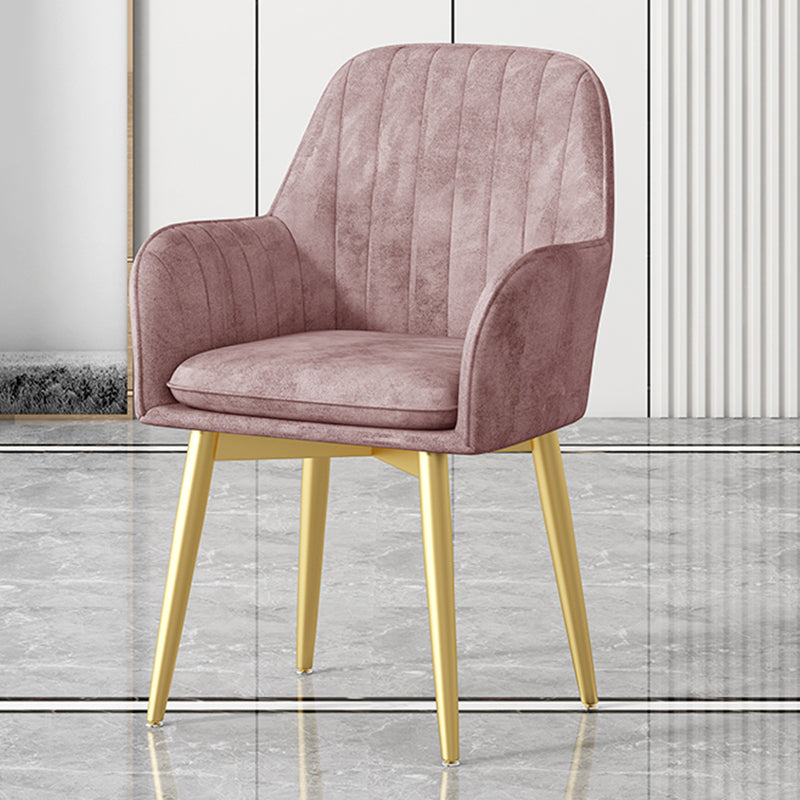 Glam Upholstered Arm Chair Velvet Parsons Dining Chair for Dining Room