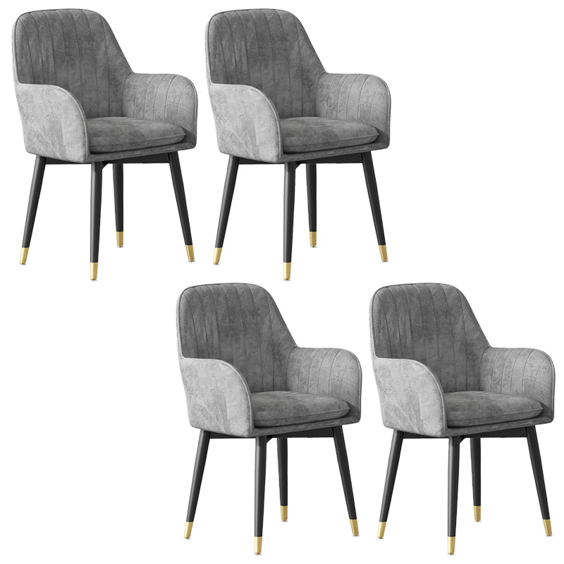 Glam Upholstered Arm Chair Velvet Parsons Dining Chair for Dining Room