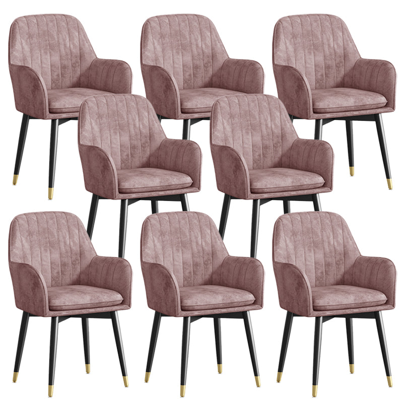 Glam Upholstered Arm Chair Velvet Parsons Dining Chair for Dining Room