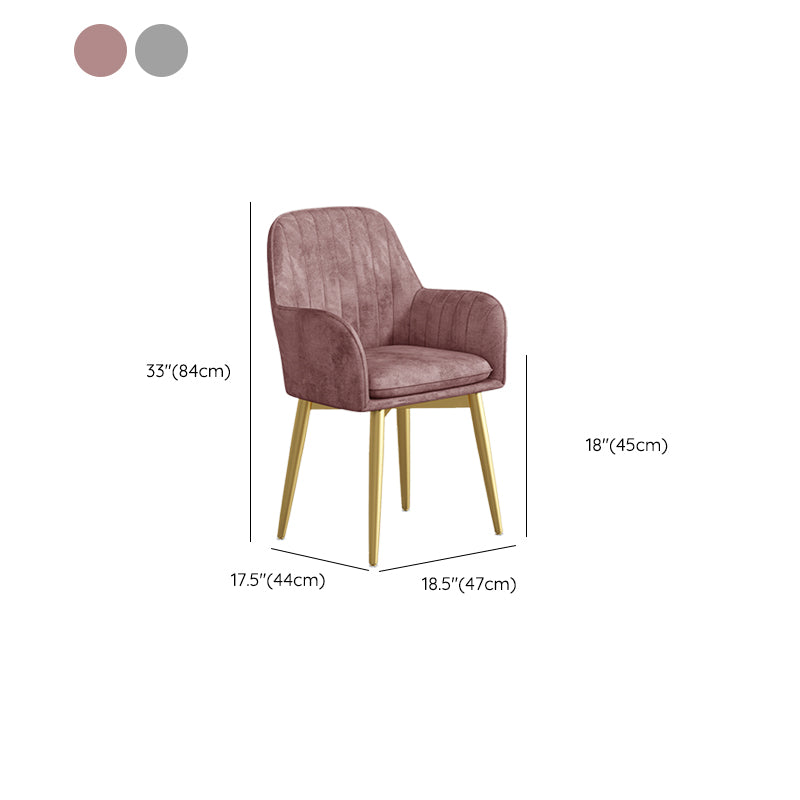Glam Upholstered Arm Chair Velvet Parsons Dining Chair for Dining Room