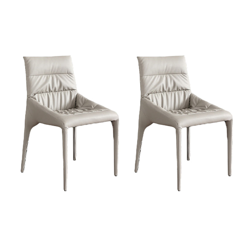 White Upholstered Dining Chair Contemporary Kitchen Dining Armless Chair