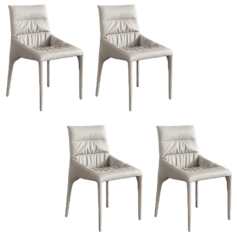 White Upholstered Dining Chair Contemporary Kitchen Dining Armless Chair