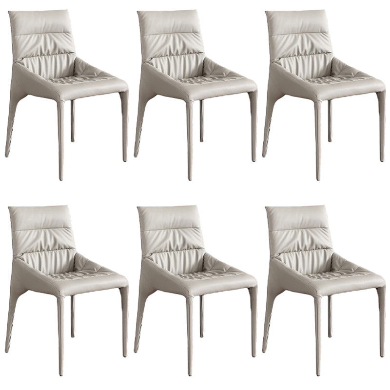 White Upholstered Dining Chair Contemporary Kitchen Dining Armless Chair