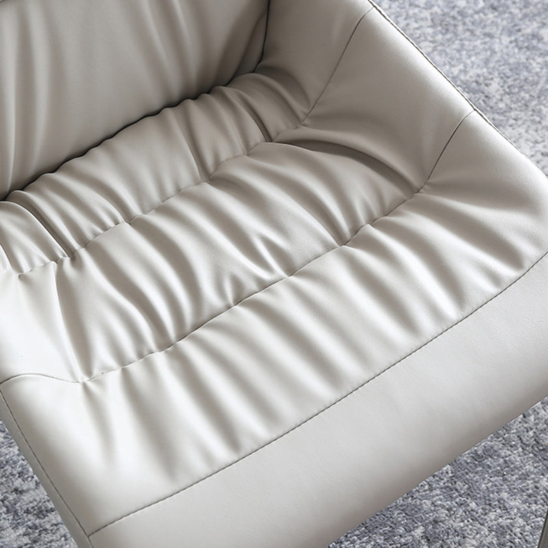 White Upholstered Dining Chair Contemporary Kitchen Dining Armless Chair