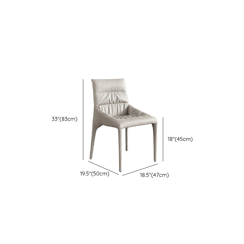 White Upholstered Dining Chair Contemporary Kitchen Dining Armless Chair