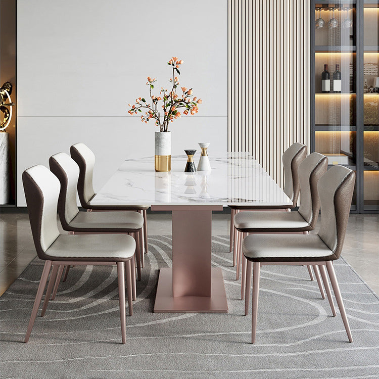 Faux Leather Kitchen Dining Chair Contemporary Wingback Side Chair