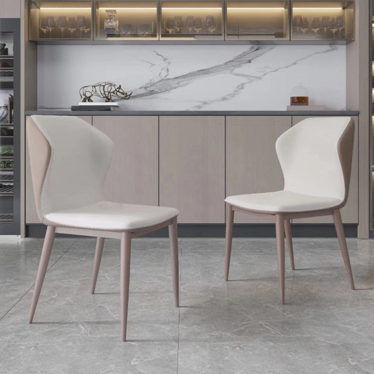 Faux Leather Kitchen Dining Chair Contemporary Wingback Side Chair