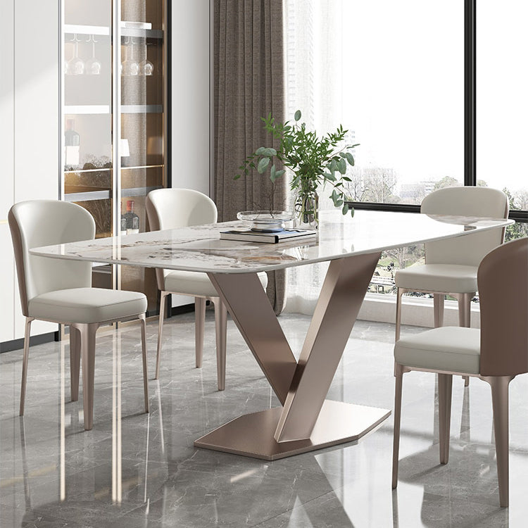 Contemporary Upholstered Dining Chairs Kitchen Dining Armless Chair in White