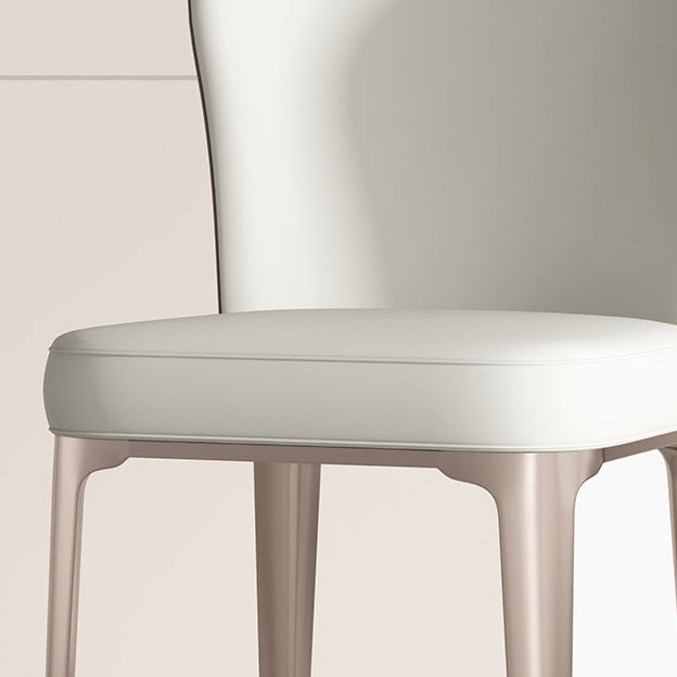 Contemporary Upholstered Dining Chairs Kitchen Dining Armless Chair in White