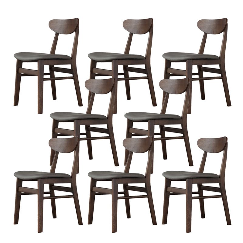 Wood Kitchen Dining Side Chair Open Back Dining Side Chair in Brown