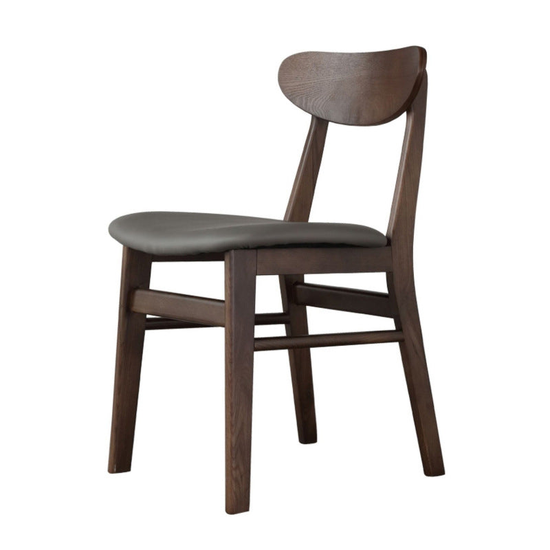 Wood Kitchen Dining Side Chair Open Back Dining Side Chair in Brown