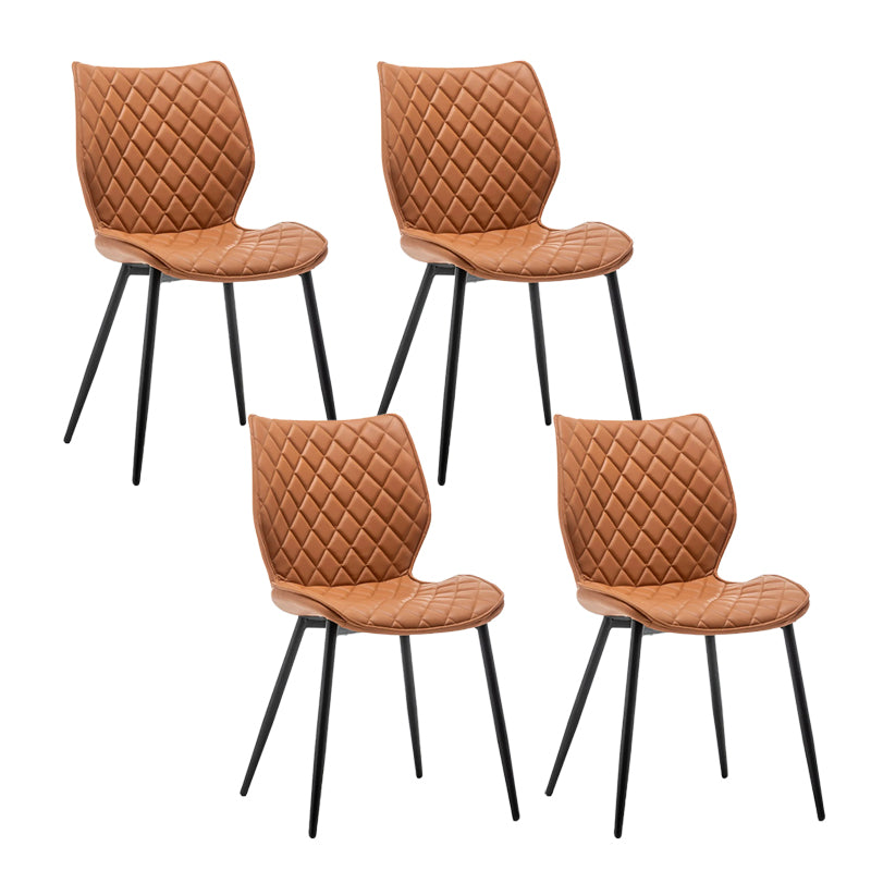 Upholstered Dining Chairs Wingback Side Chair with Metal Legs