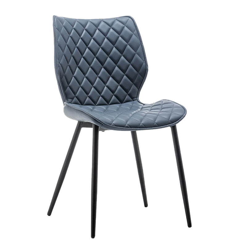 Upholstered Dining Chairs Wingback Side Chair with Metal Legs