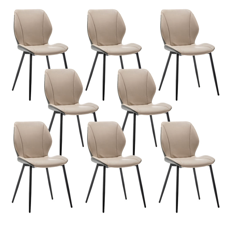 Contemporary Upholstered Dining Chairs Wingback Side Chair with Metal Legs