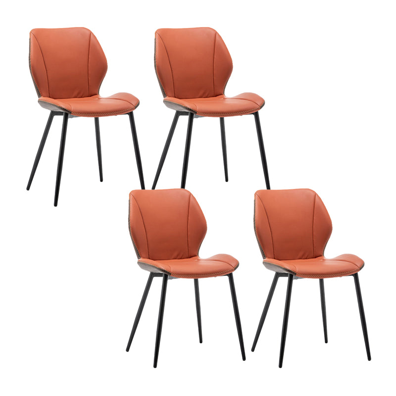 Contemporary Upholstered Dining Chairs Wingback Side Chair with Metal Legs