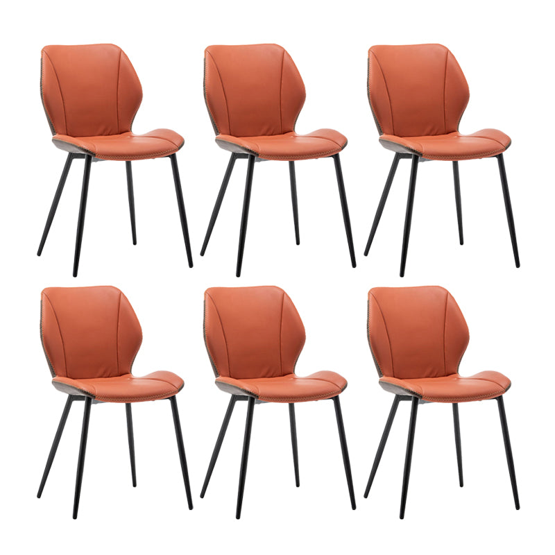 Contemporary Upholstered Dining Chairs Wingback Side Chair with Metal Legs