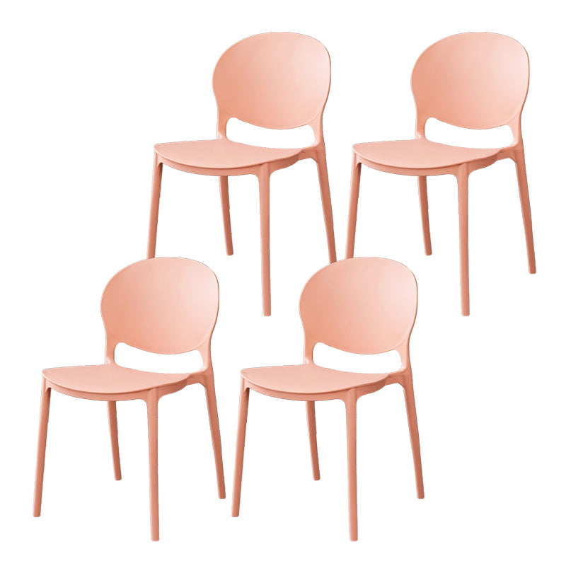 Plastic Open Back Dining Chair Indoor-Outdoor Stackable Side Chair