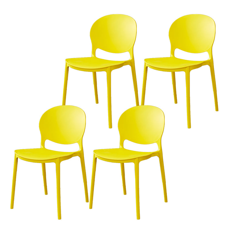Plastic Open Back Dining Chair Indoor-Outdoor Stackable Side Chair