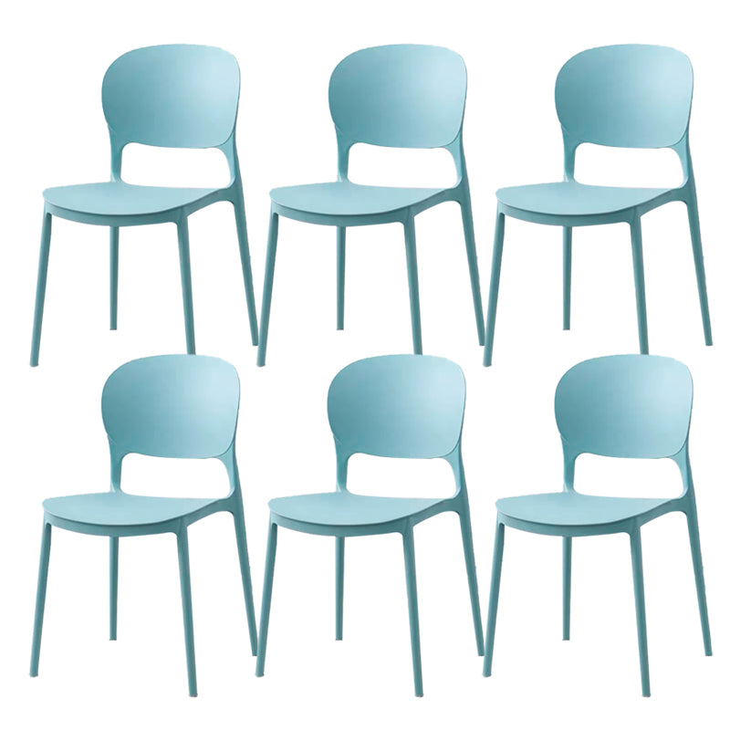 Plastic Open Back Dining Chair Indoor-Outdoor Stackable Side Chair