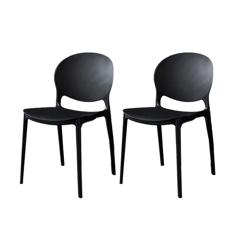 Plastic Open Back Dining Chair Indoor-Outdoor Stackable Side Chair