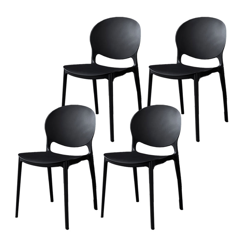 Plastic Open Back Dining Chair Indoor-Outdoor Stackable Side Chair