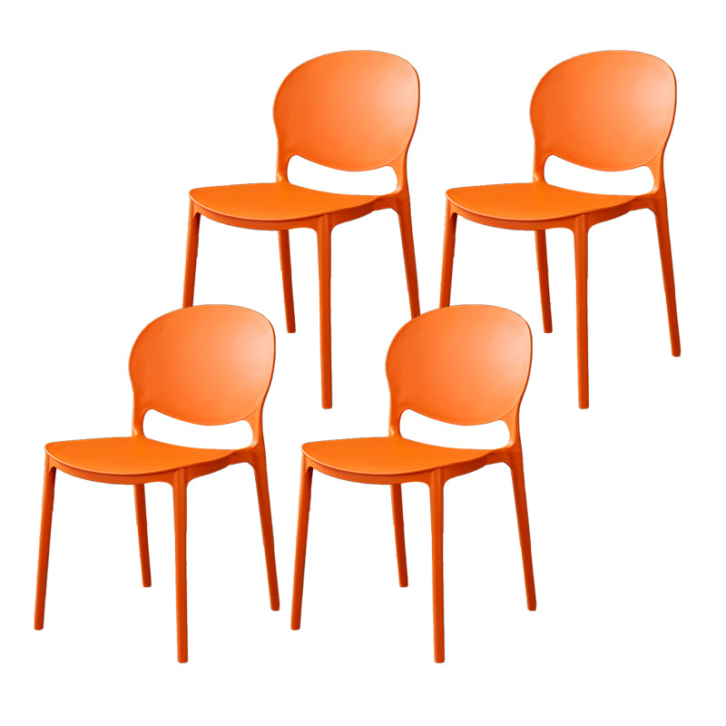 Plastic Open Back Dining Chair Indoor-Outdoor Stackable Side Chair