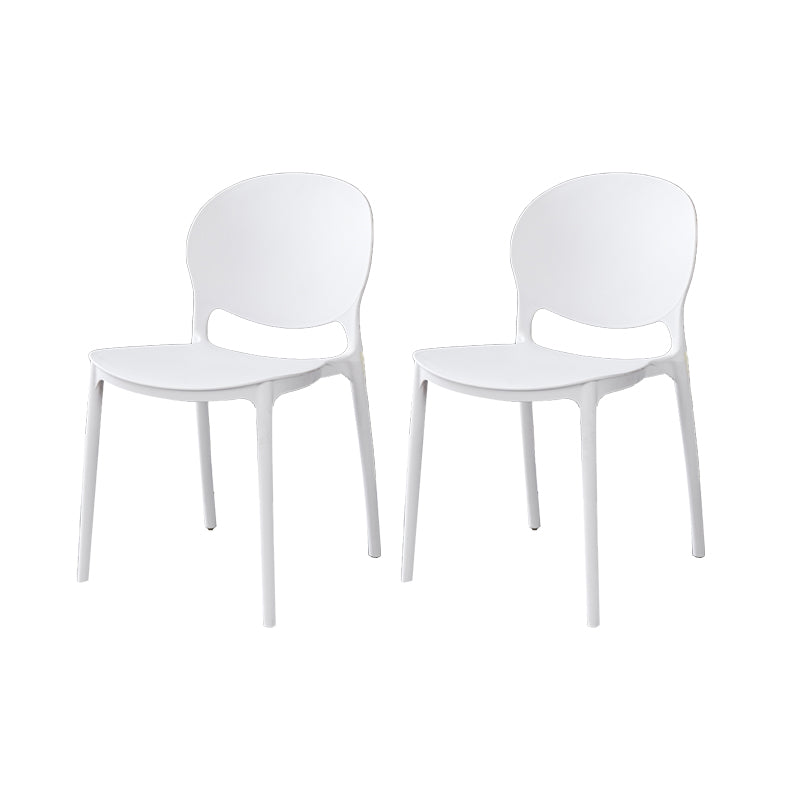 Plastic Open Back Dining Chair Indoor-Outdoor Stackable Side Chair