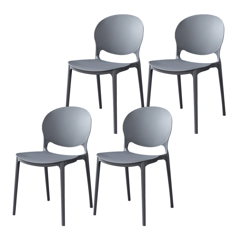 Plastic Open Back Dining Chair Indoor-Outdoor Stackable Side Chair