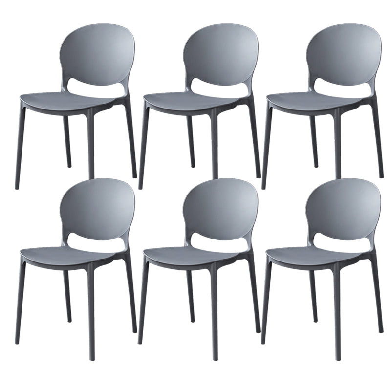 Plastic Open Back Dining Chair Indoor-Outdoor Stackable Side Chair