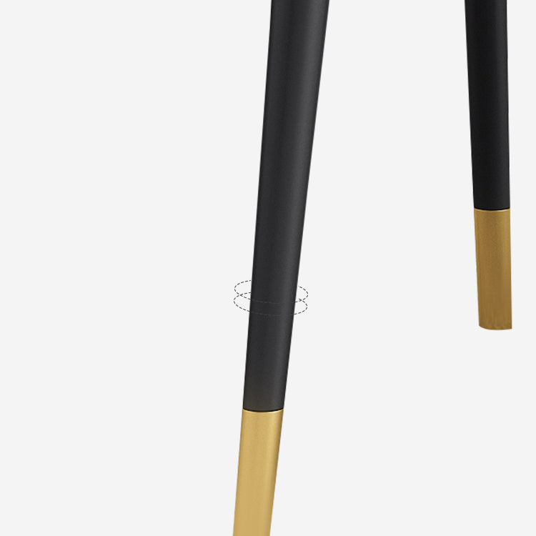 Glam Upholstered Arm Chair Faux Leather Open Back Dining Arm Chair for Home