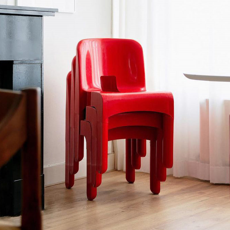 Plastic Open Back Dining Chair Stackable Side Chair for Dining Room