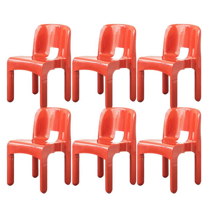 Plastic Open Back Dining Chair Stackable Side Chair for Dining Room