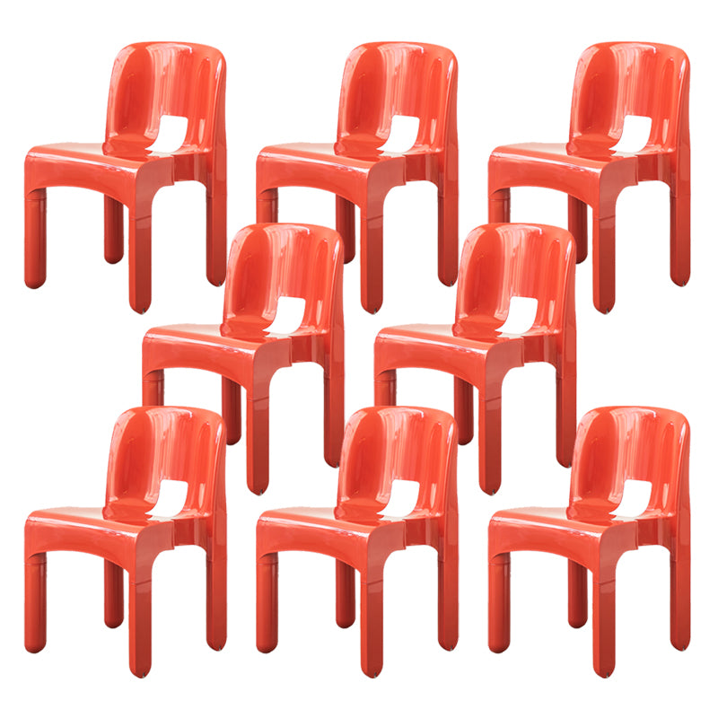 Plastic Open Back Dining Chair Stackable Side Chair for Dining Room