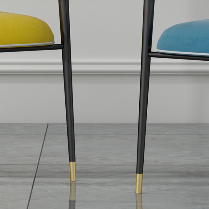 Glam Upholstered Dining Arm Chair Open Back Arm Chair for Dining Room