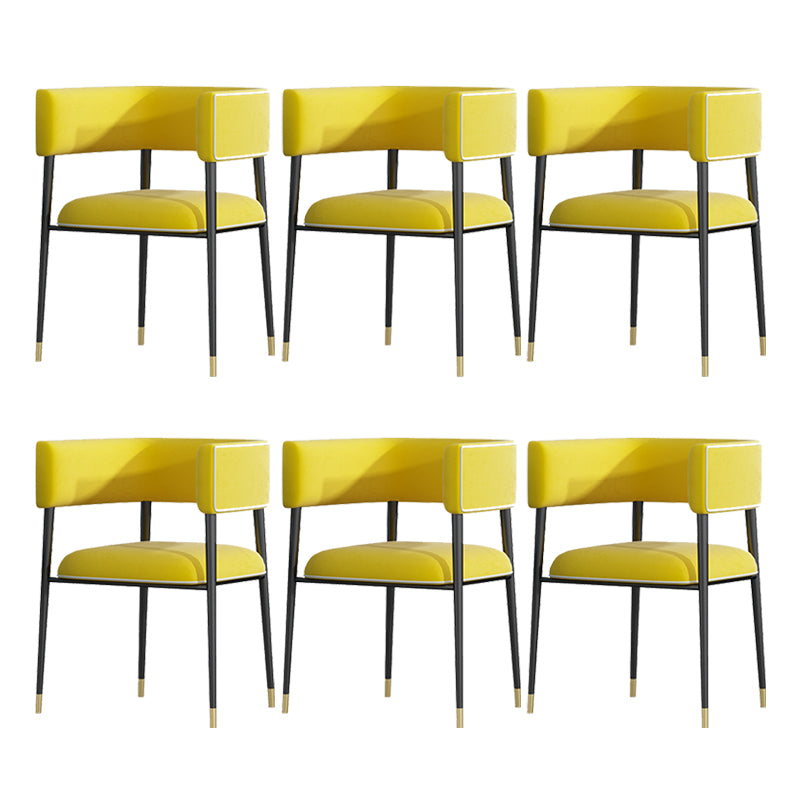 Glam Upholstered Dining Arm Chair Open Back Arm Chair for Dining Room